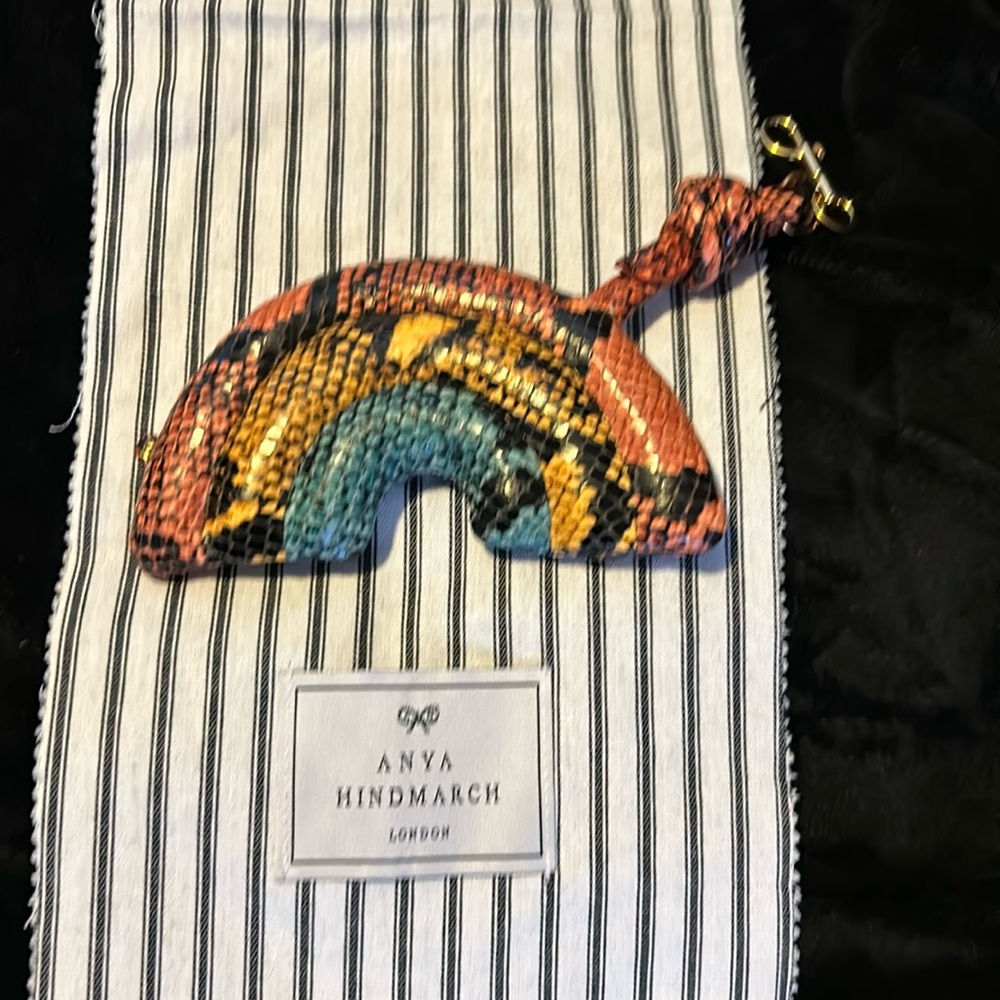 Brand new Anya Hindmarch key chain snake skin !